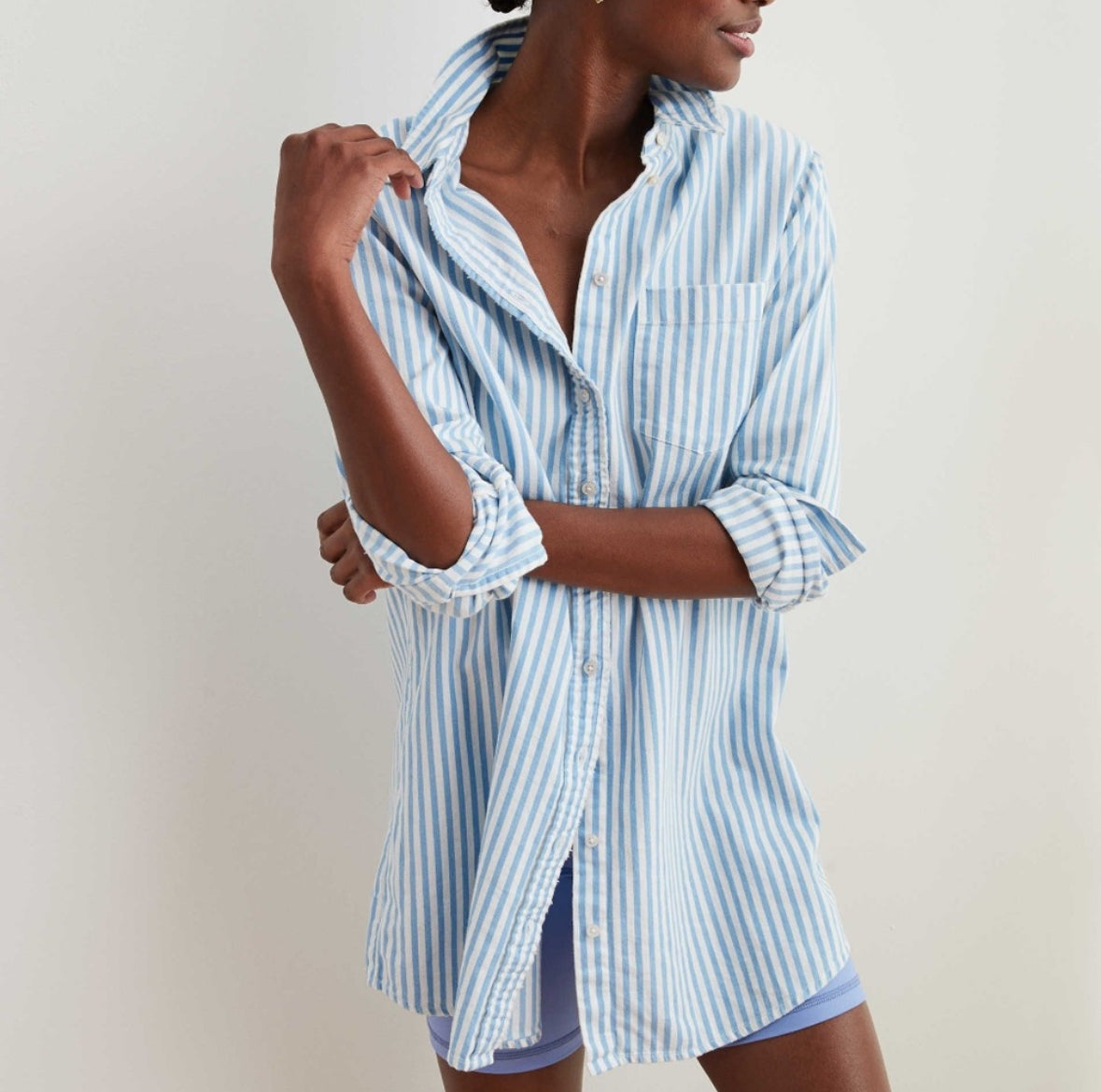 Aerie Stripe Button Up Shirt