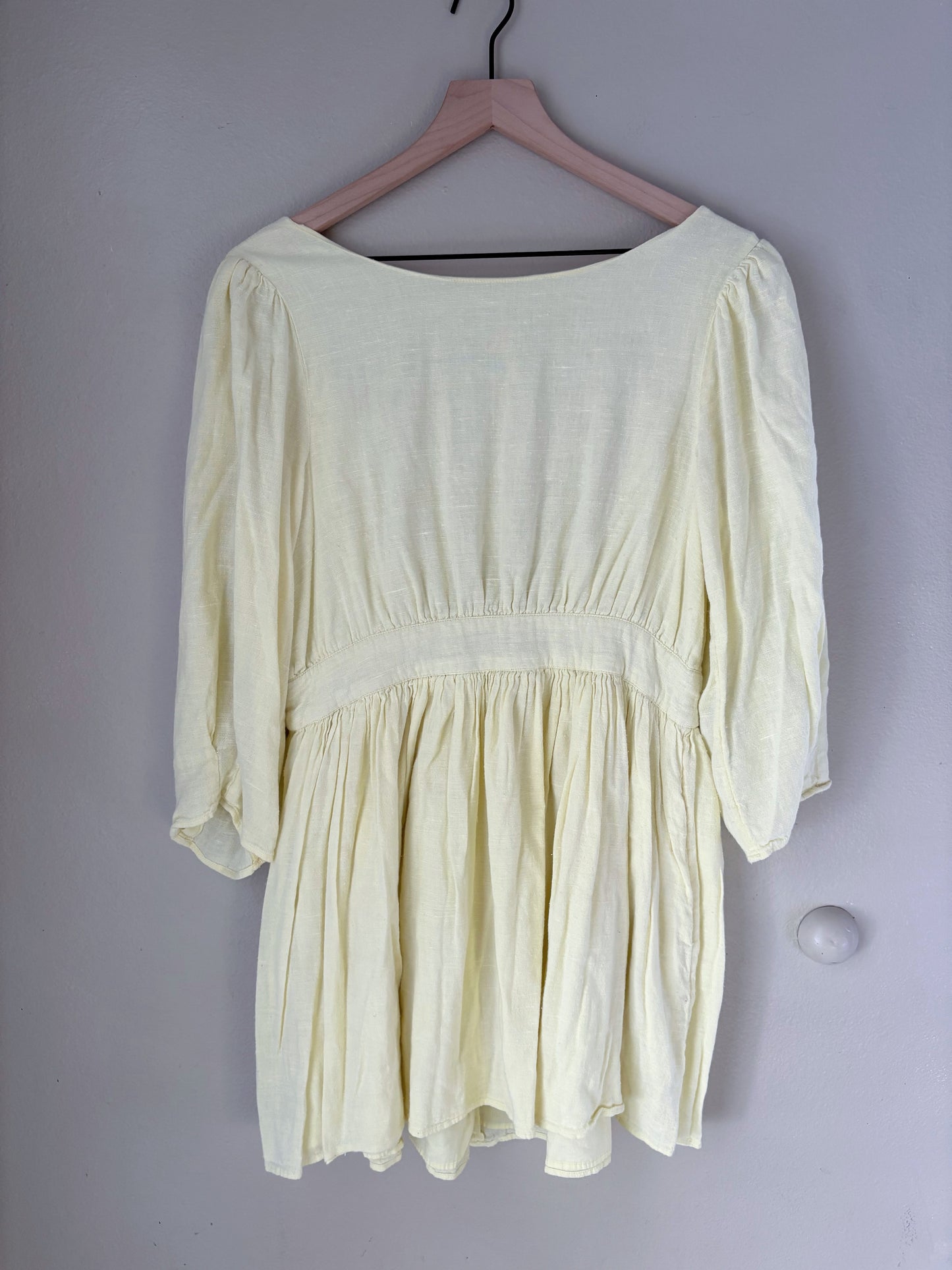 Free People Lemon Yellow Mini Dress