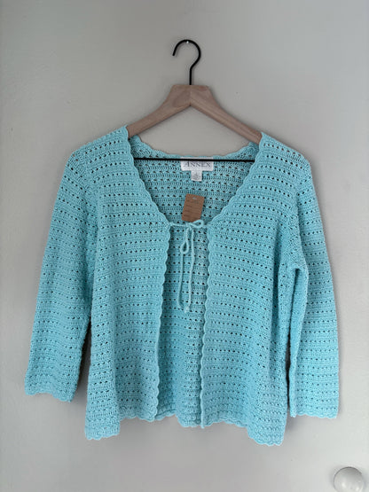 Vintage Crochet Front Tie Cardigan